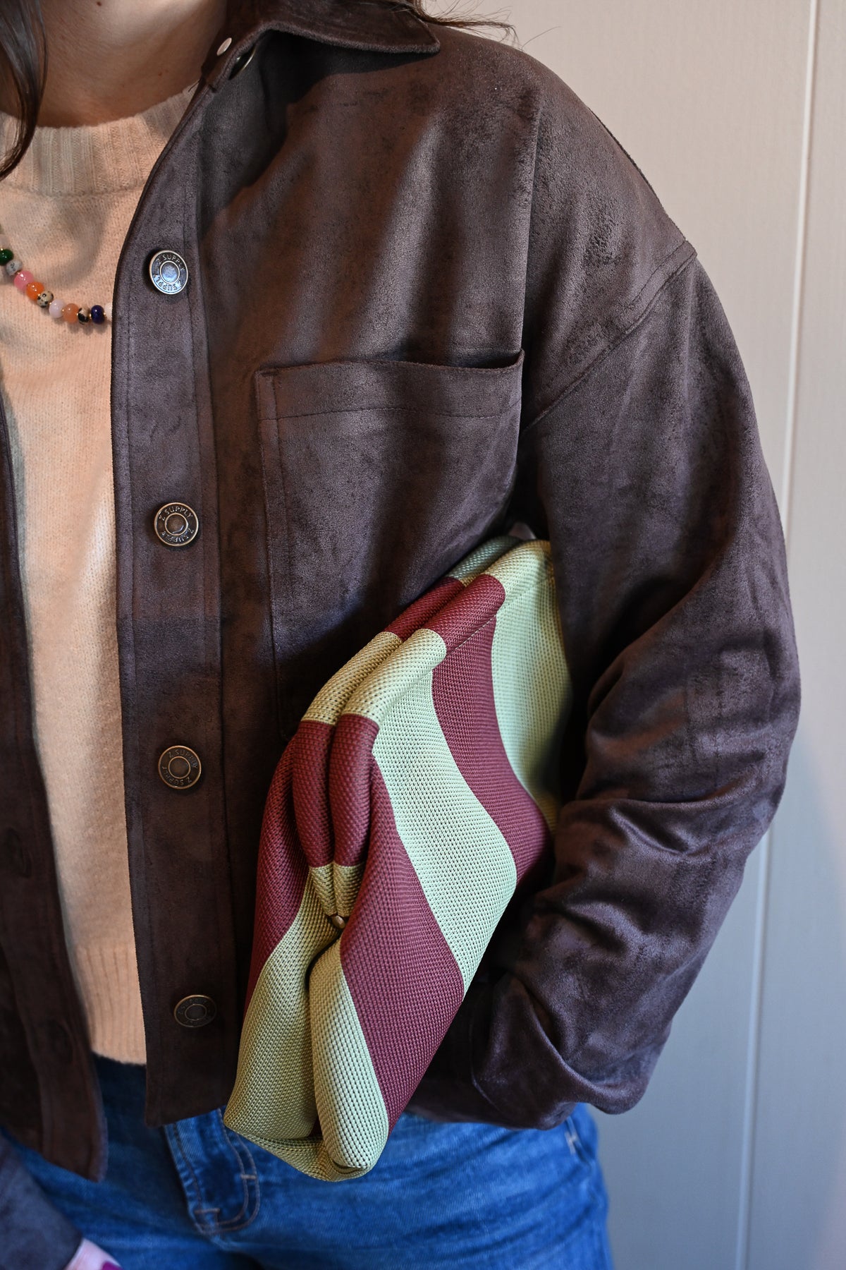 Olmsted Avenue Cropped Suede Jacket - Chocolate