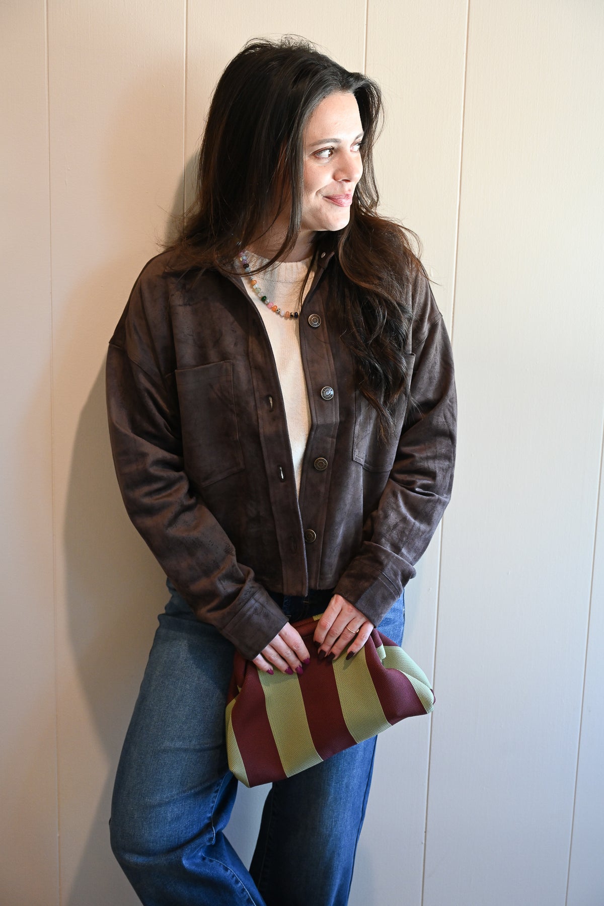 Olmsted Avenue Cropped Suede Jacket - Chocolate