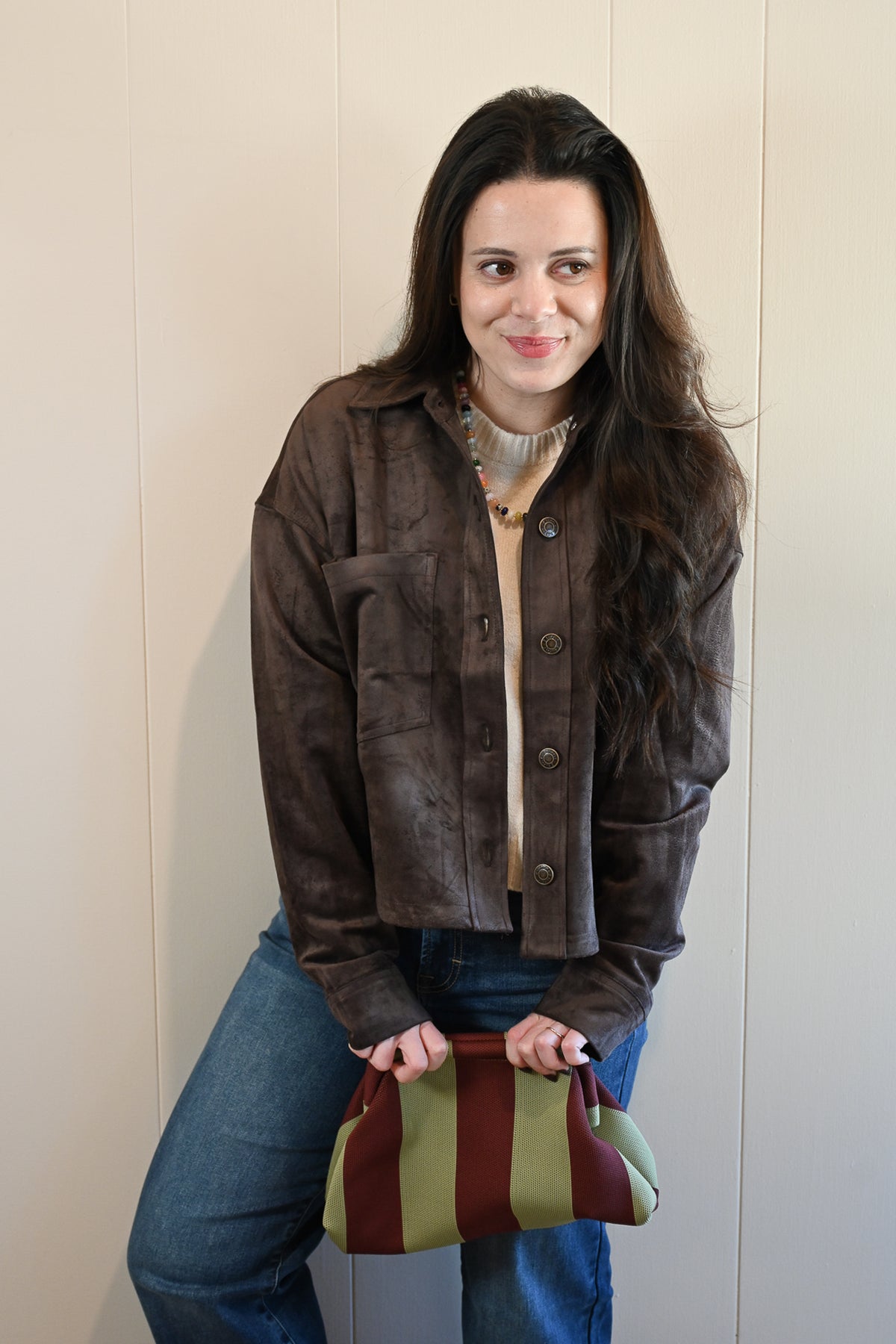 Olmsted Avenue Cropped Suede Jacket - Chocolate