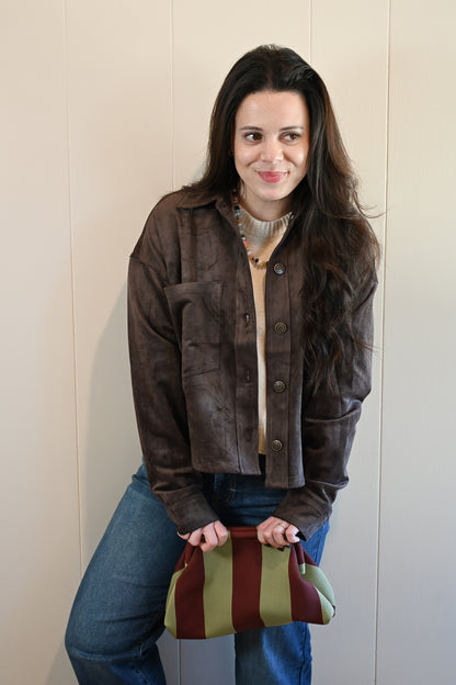 Olmsted Avenue Cropped Suede Jacket - Chocolate