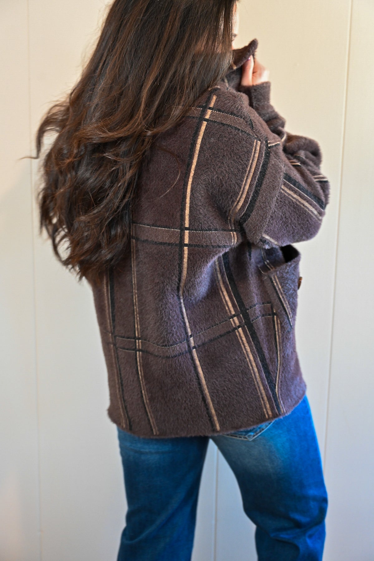Day Circle Plaid Sweater Jacket