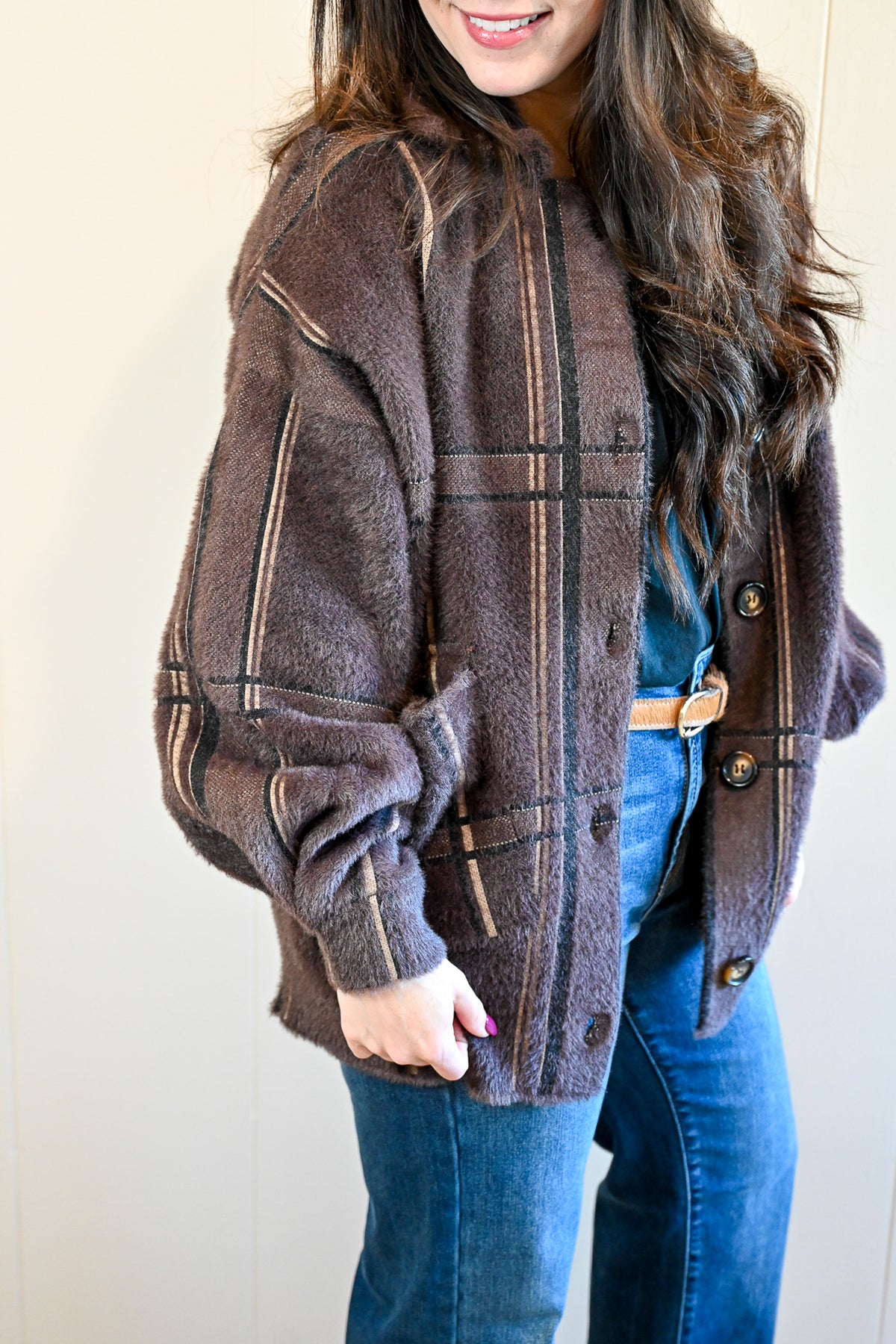 Day Circle Plaid Sweater Jacket