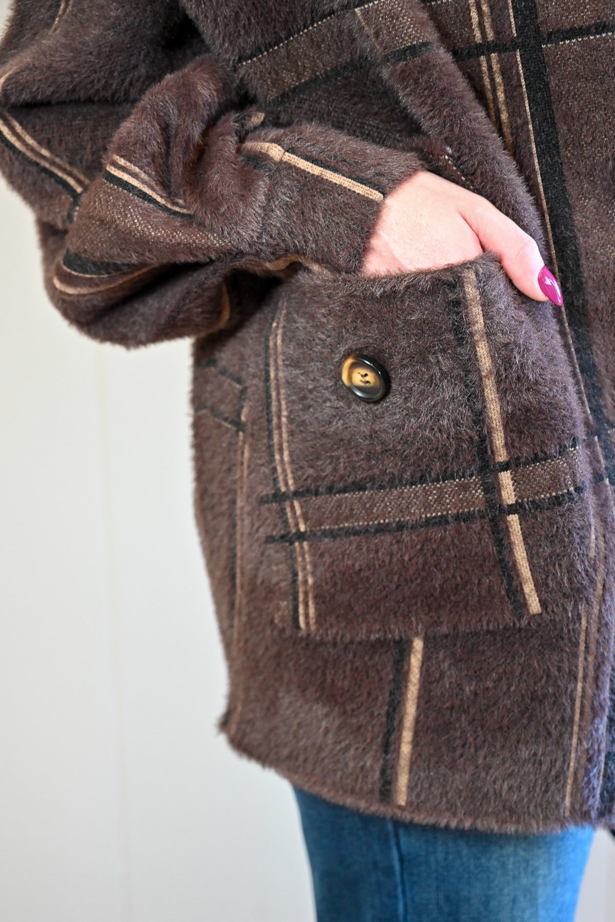 Day Circle Plaid Sweater Jacket