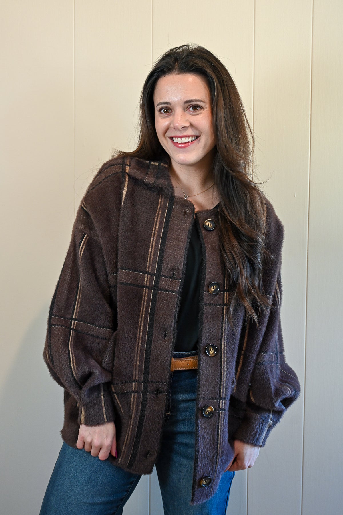 Day Circle Plaid Sweater Jacket