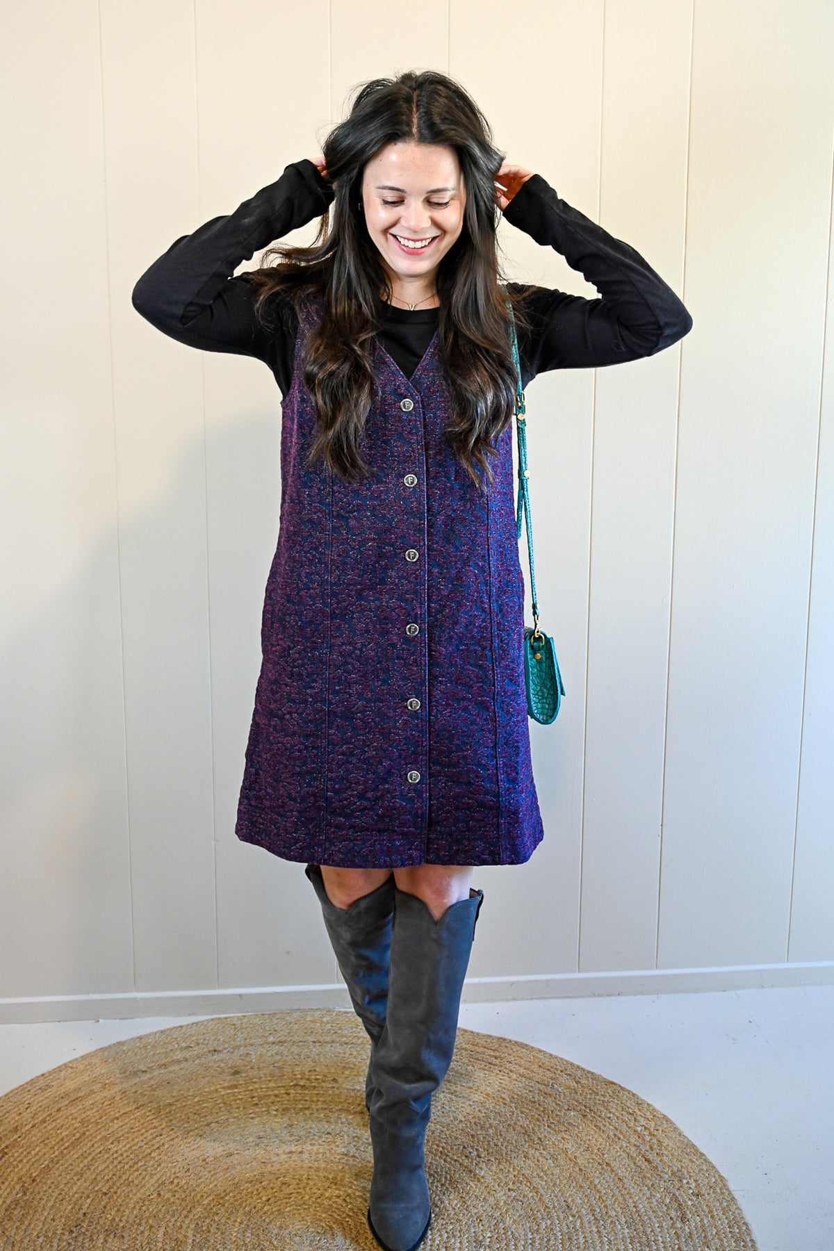 Funston Avenue Jacquard Jumper Dress