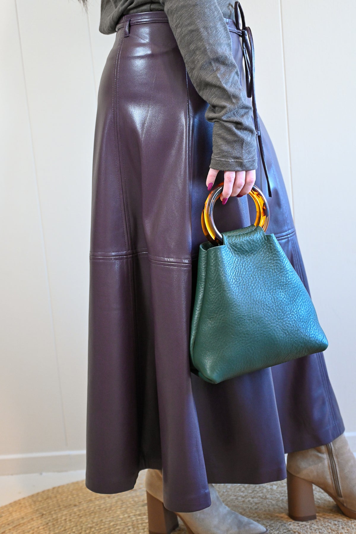 David Avenue Faux Leather Skirt