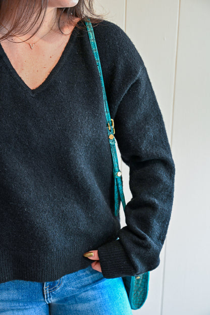 Naiad Street V Neck Sweater - Storm