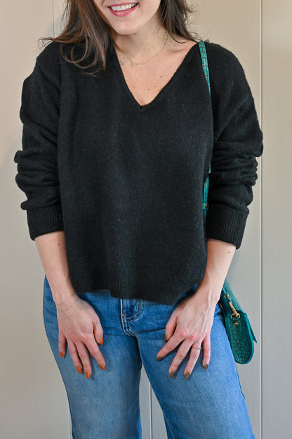 Naiad Street V Neck Sweater - Storm