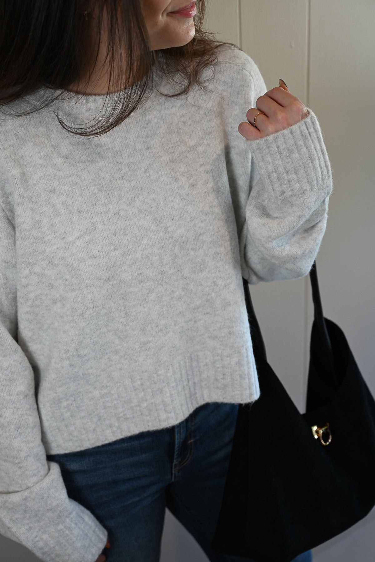 Sunset Drive Cropped Sweater - Fog