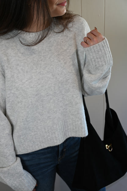 Sunset Drive Cropped Sweater - Fog