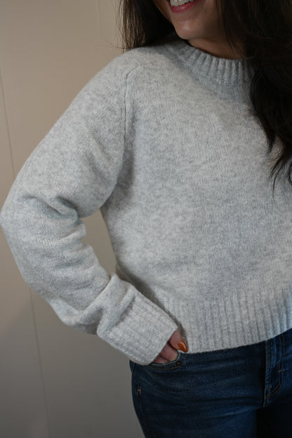 Sunset Drive Cropped Sweater - Fog