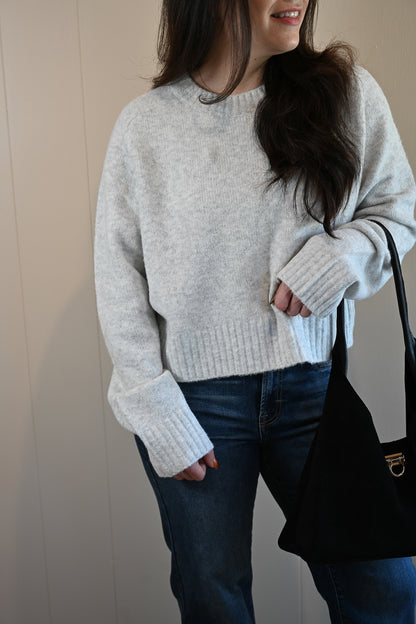 Sunset Drive Cropped Sweater - Fog