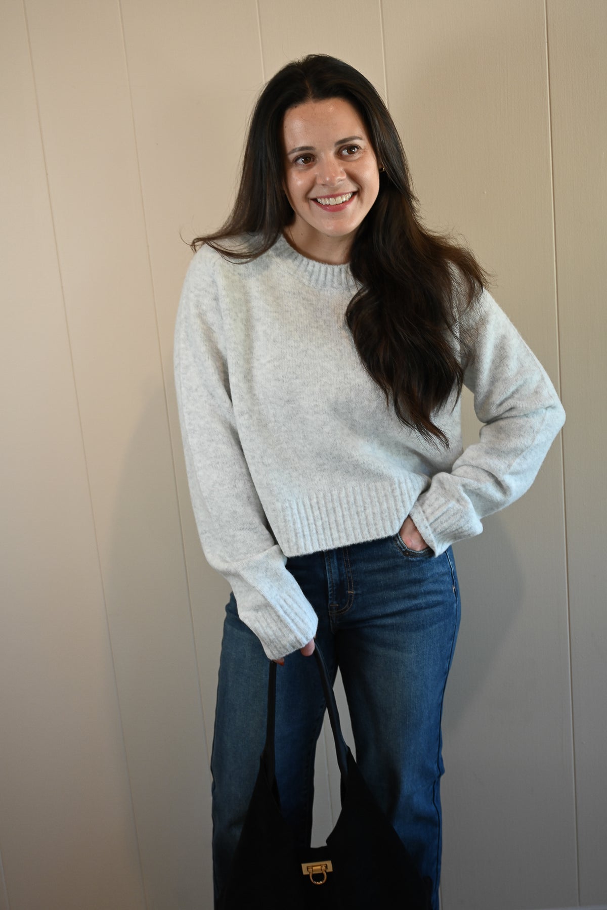 Sunset Drive Cropped Sweater - Fog