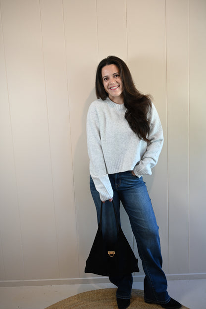 Sunset Drive Cropped Sweater - Fog