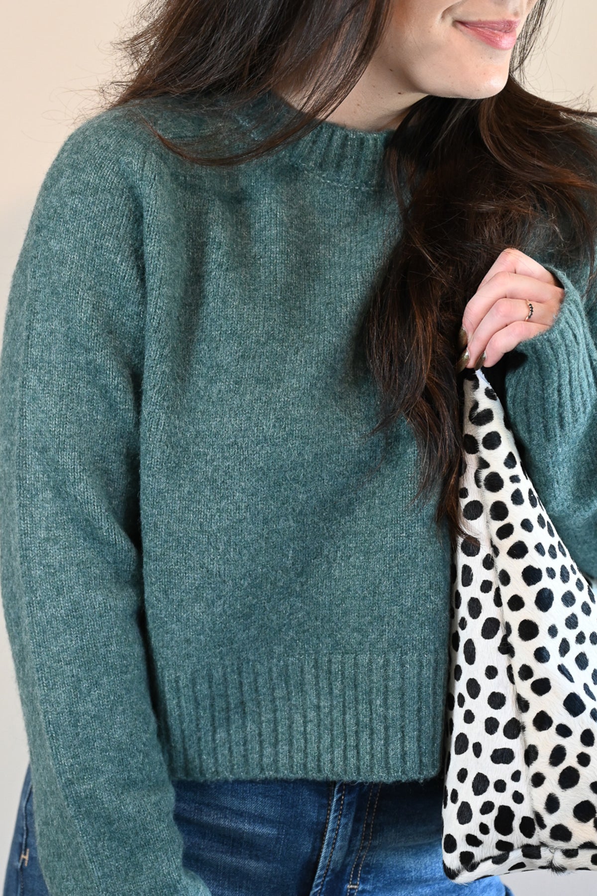 Sunset Drive Cropped Sweater - Coastal Eucalyptus