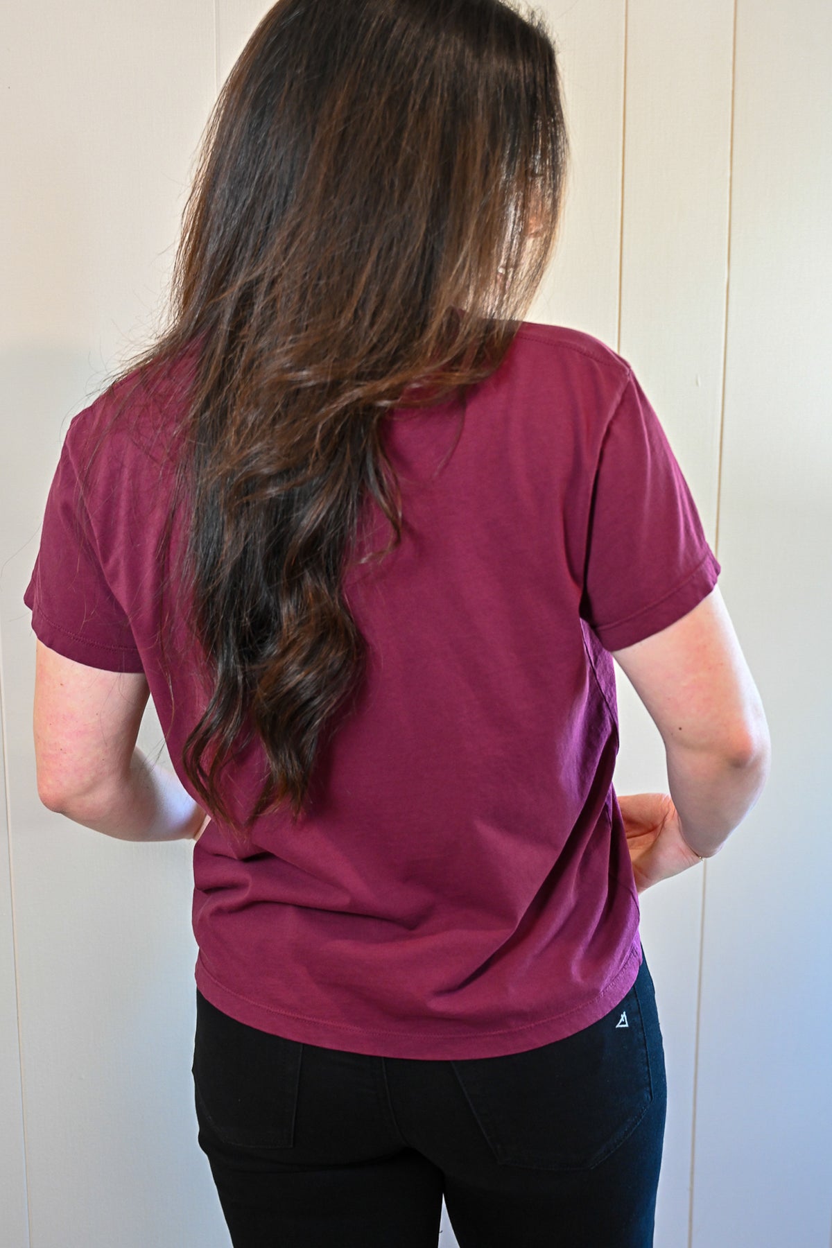Wave Label V Neck Tee - Central Coast Pino