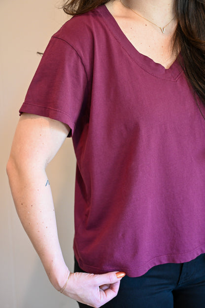 Wave Label V Neck Tee - Central Coast Pino