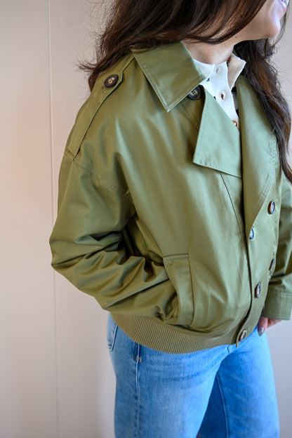 Weldon Grove Short Trench Bomber Jacket