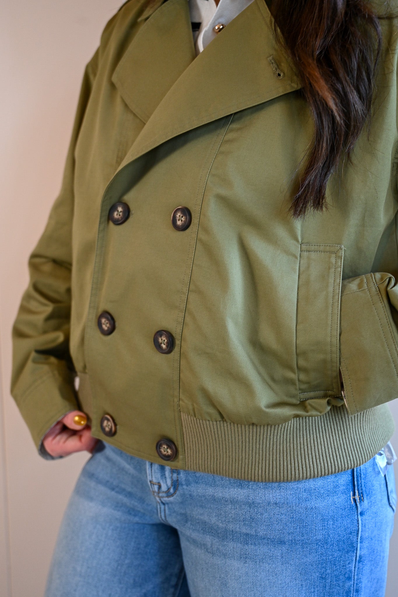 Weldon Grove Short Trench Bomber Jacket