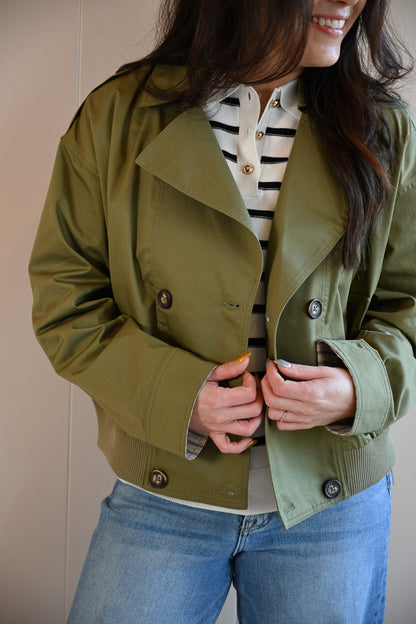 Weldon Grove Short Trench Bomber Jacket