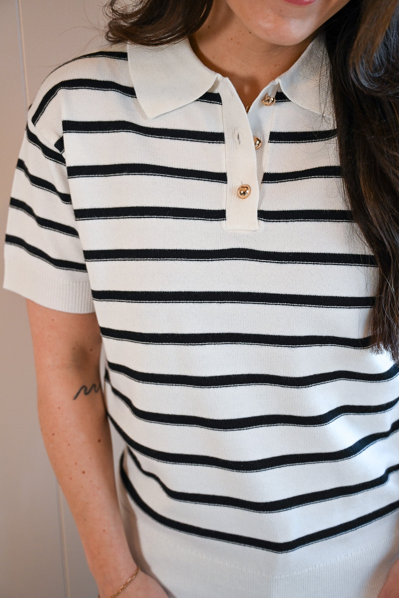 Syida Drive Stripe Knit Polo