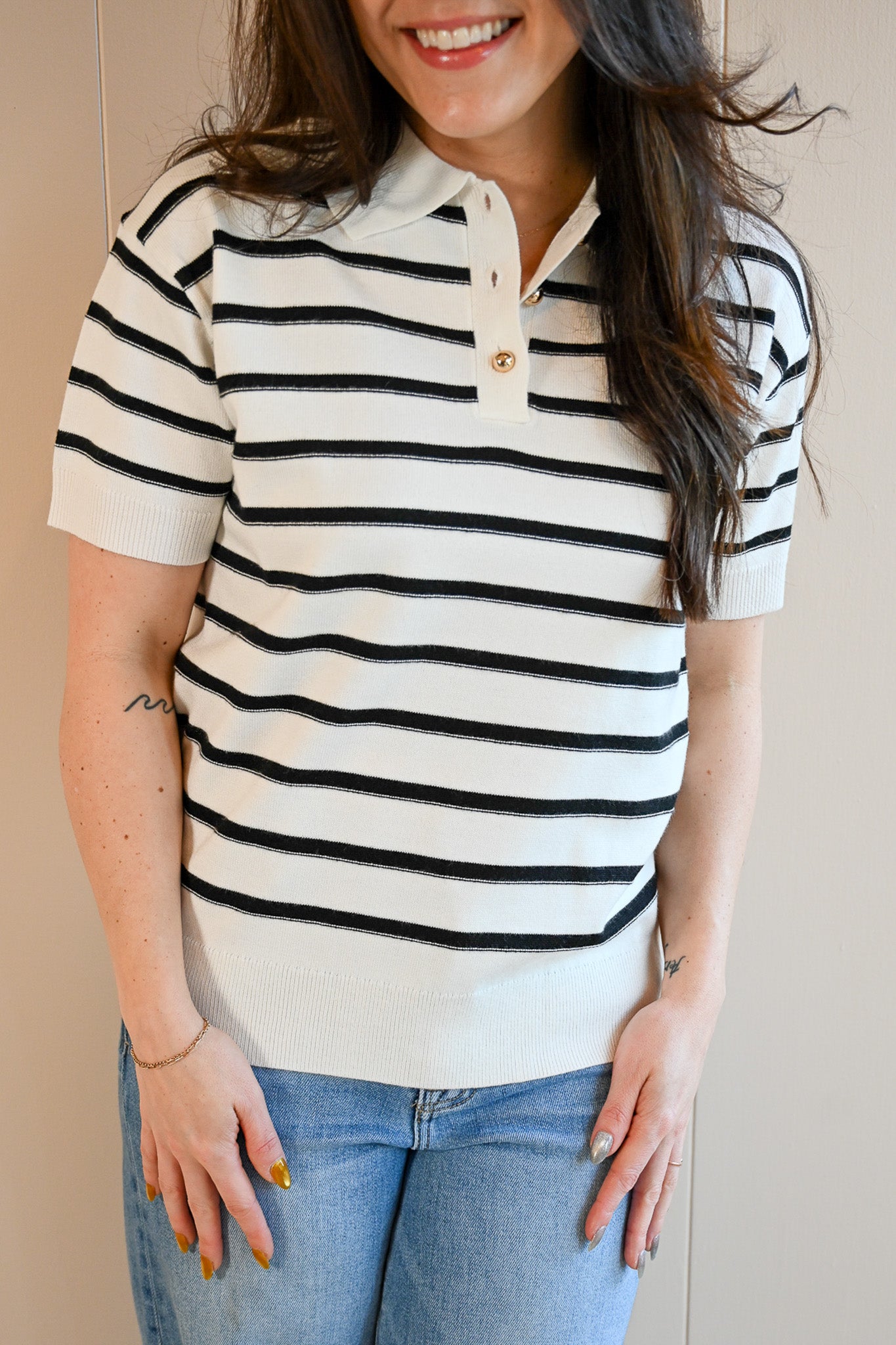 Syida Drive Stripe Knit Polo