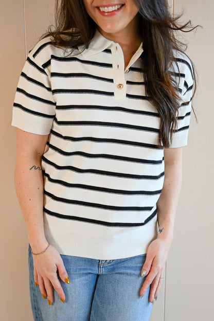 Syida Drive Stripe Knit Polo