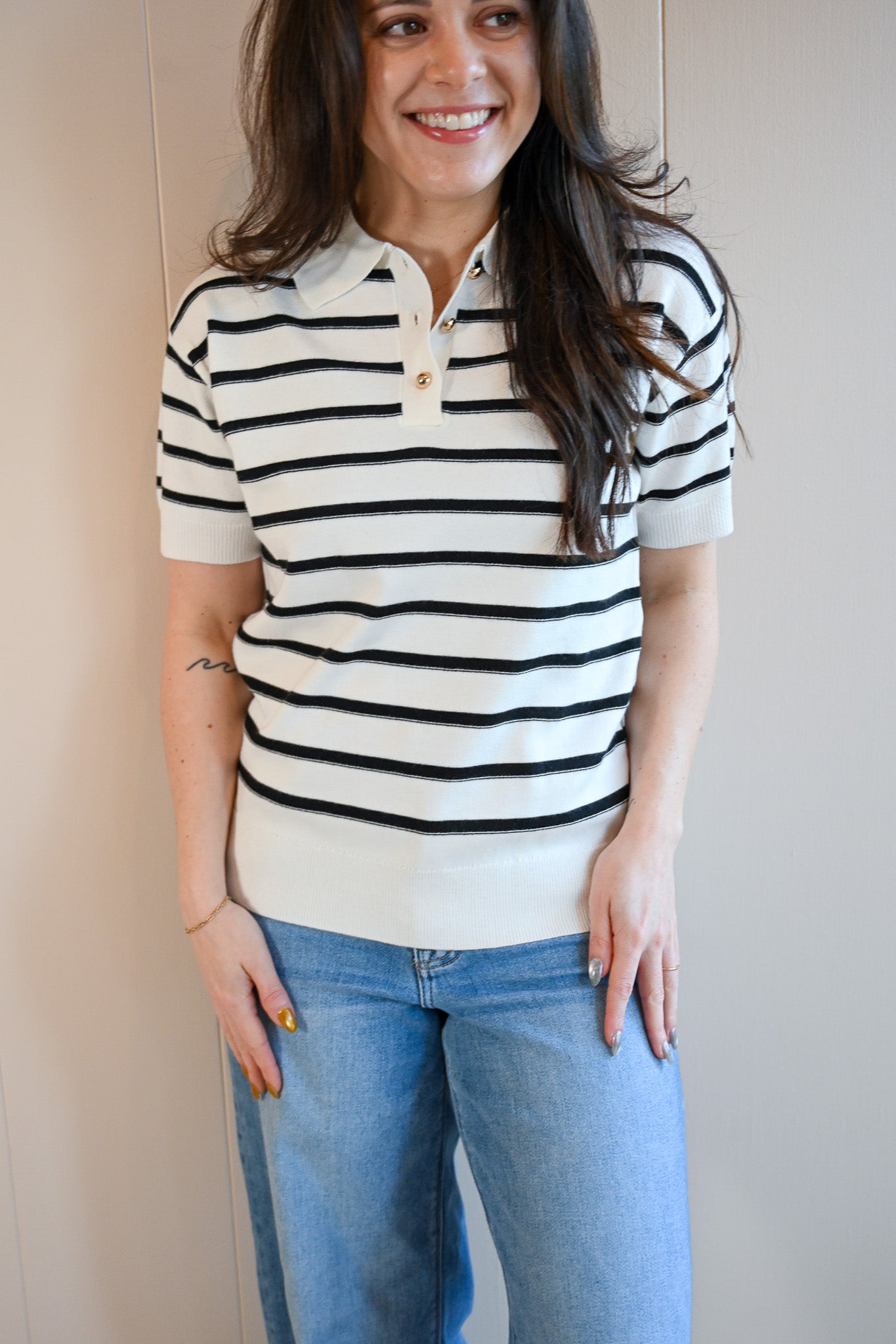 Syida Drive Stripe Knit Polo