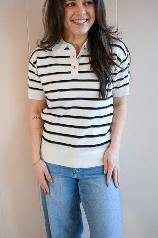 Syida Drive Stripe Knit Polo