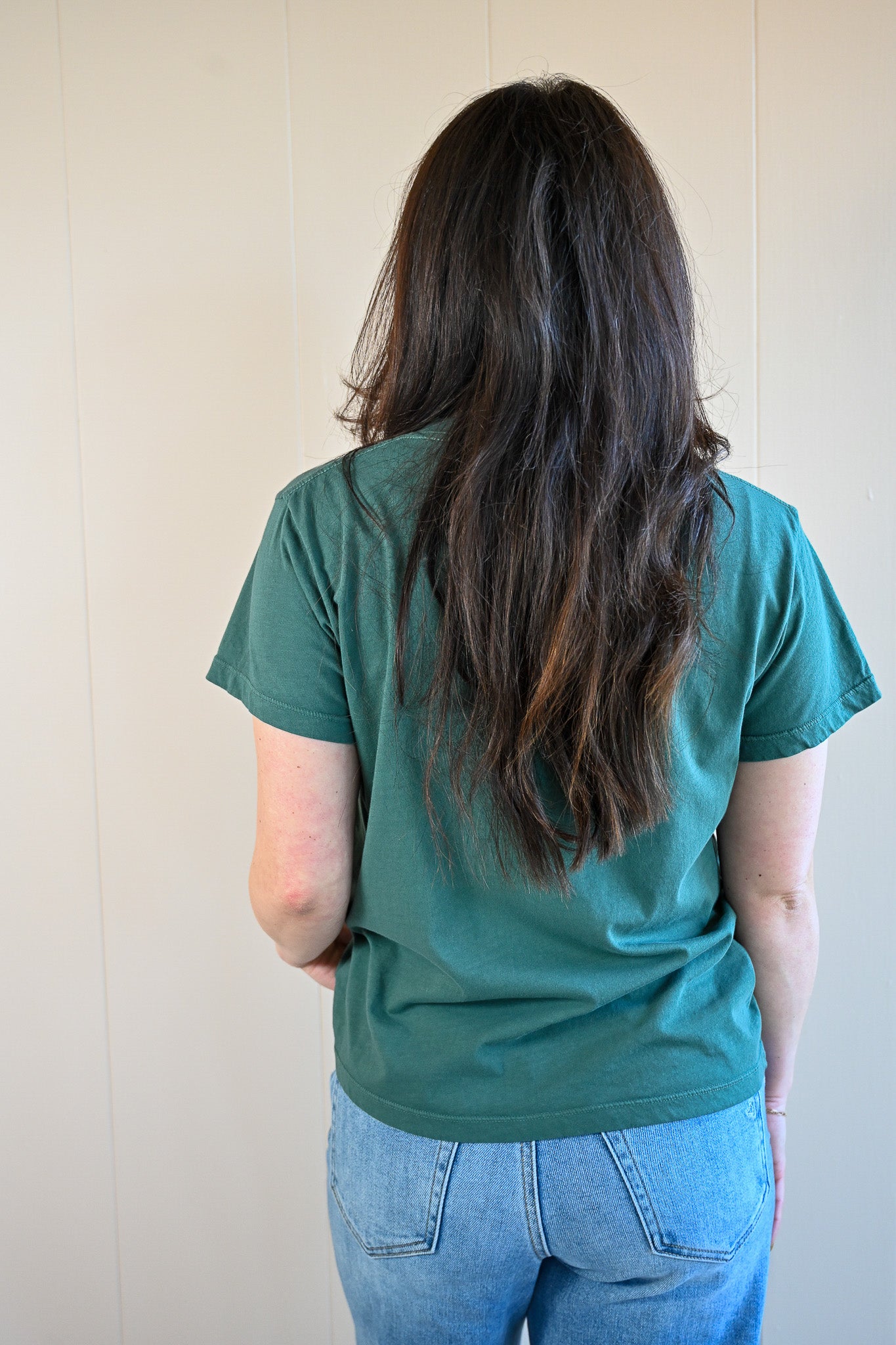 Wave Label V Neck - Cypress