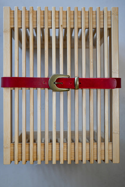 Red Italian Leather Belt