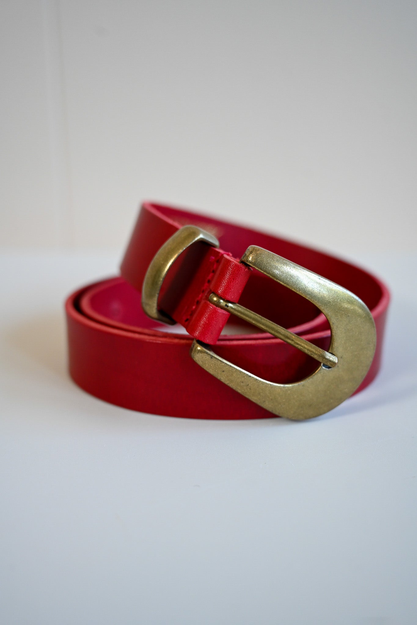 Red Italian Leather Belt