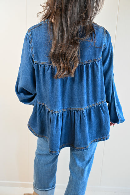 Quarterdeck Denim Tie Top