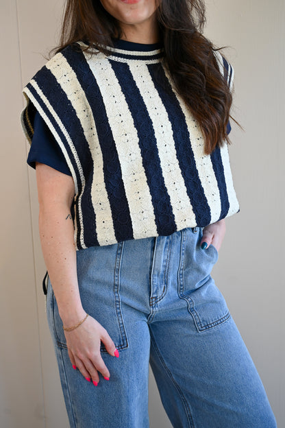 Moss Street Stripe Side Tie Top