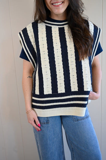 Moss Street Stripe Side Tie Top