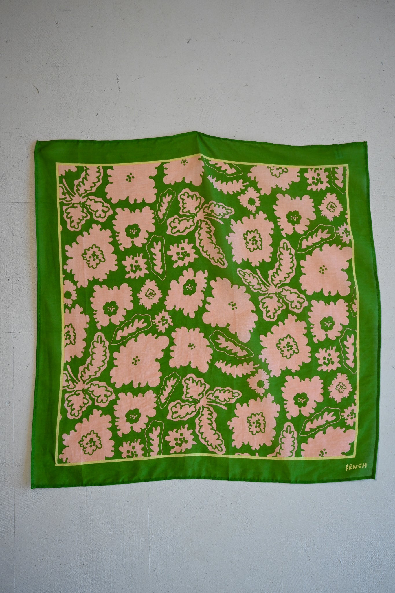 Print Cotton Scarf - Olive