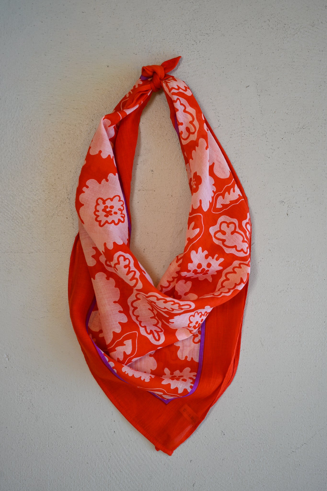 Print Cotton Scarf - Poppy