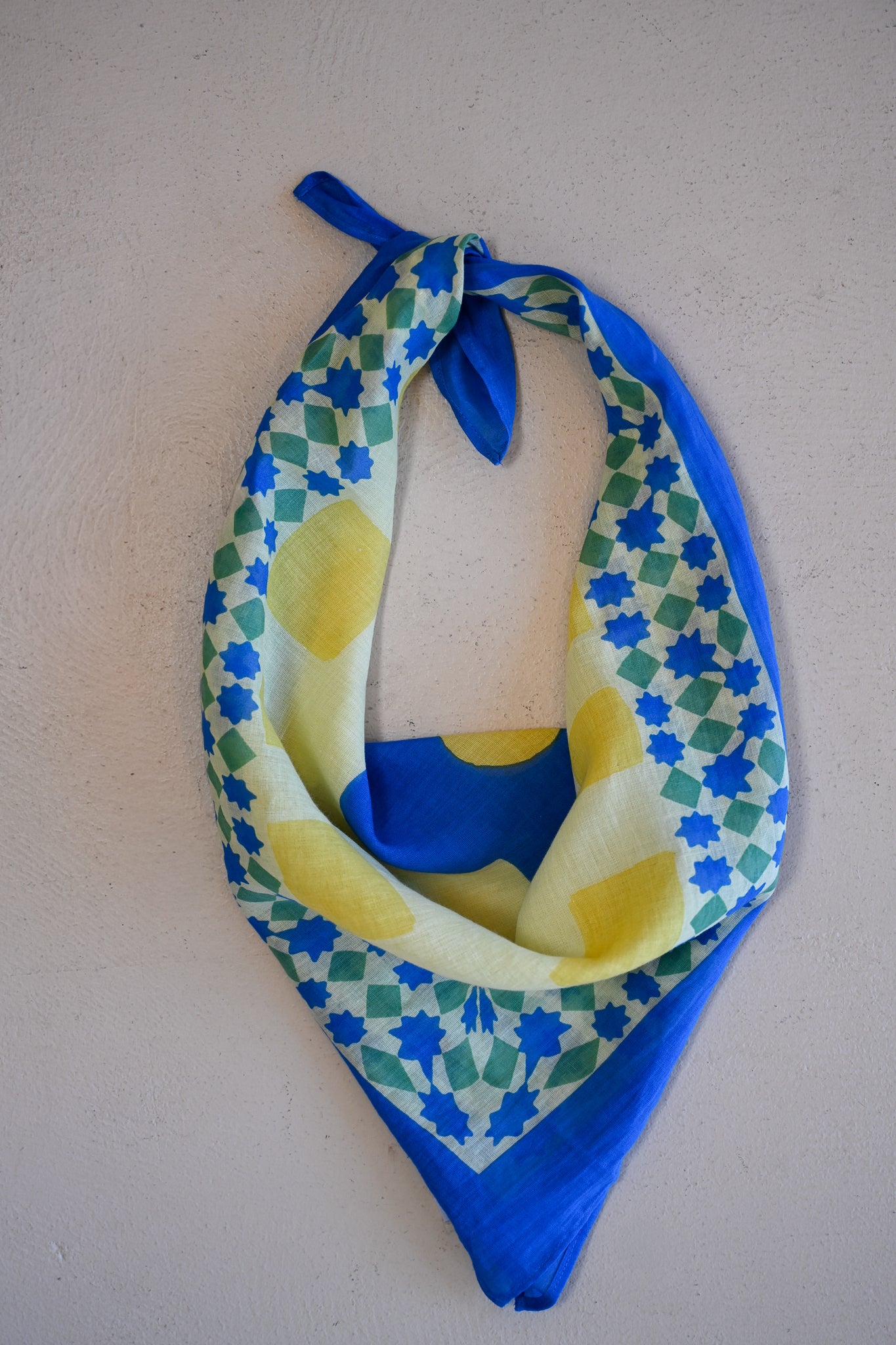 Print Cotton Scarf - Butter