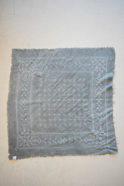 Raw Silk Bandana Scarf - Fog