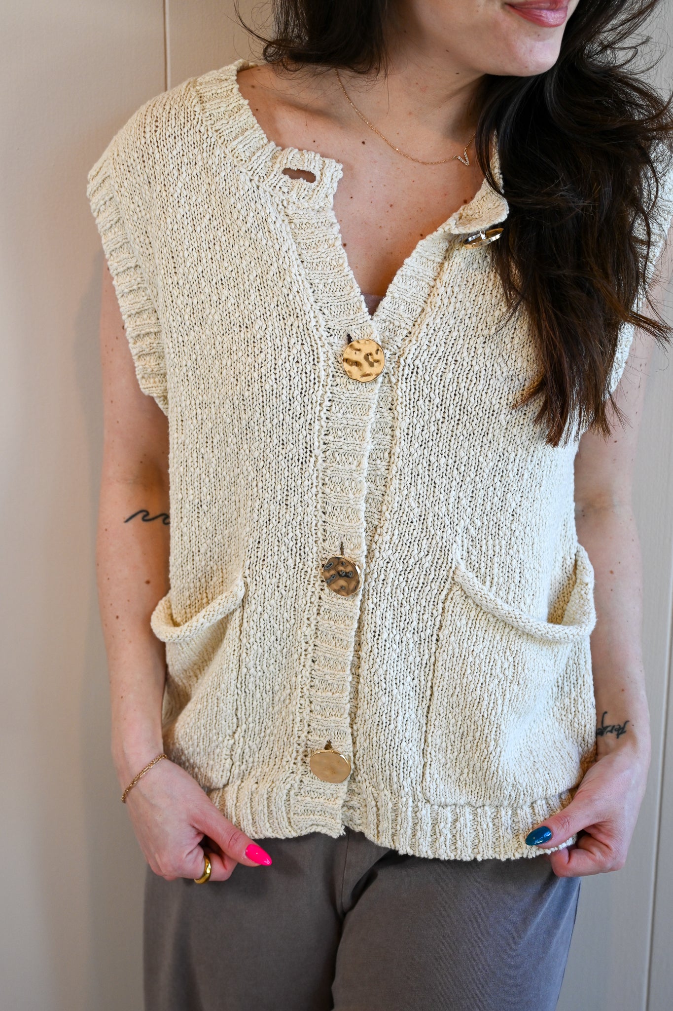 Arena Avenue Button Up Sweater Vest