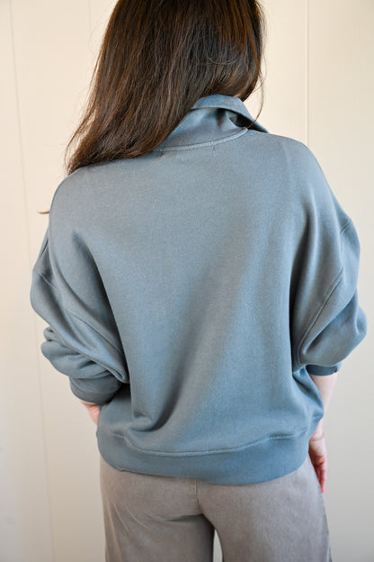 Melrose Street Terry Pullover - Dark Fog