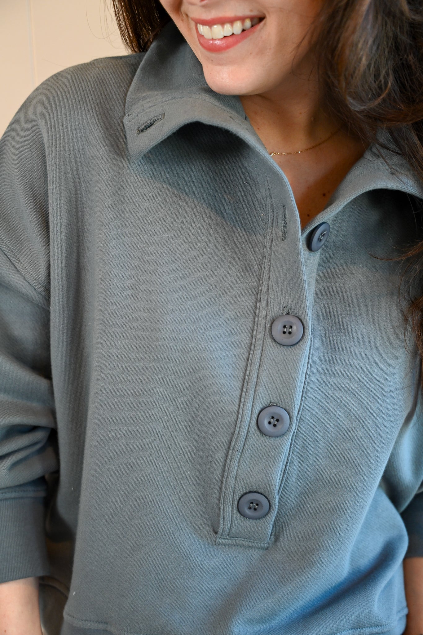 Melrose Street Terry Pullover - Dark Fog