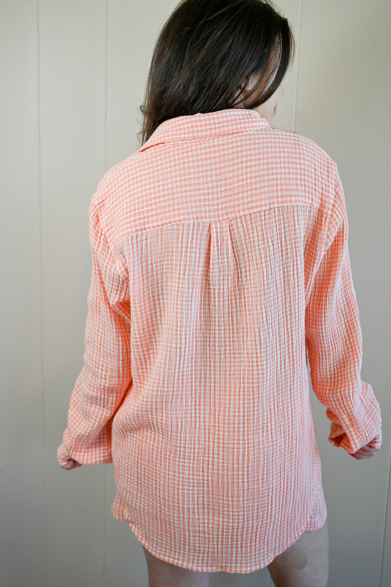 Heacock Avenue Gingham Button Up Top