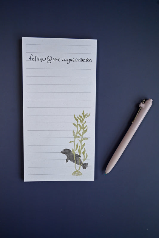 Kelp & Harbor Seal Notepad by Jilly M. Pfifferling