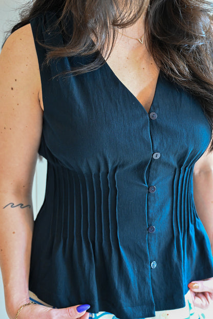 Rosemont Avenue Pintuck Sleeveless Top