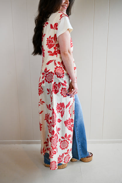 Spazier Avenue Floral Tie Front Duster