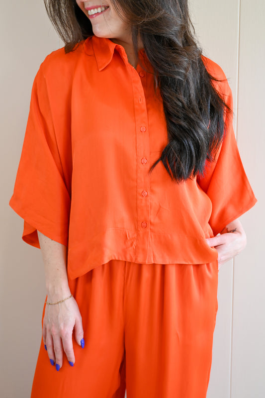 Syida Drive Poppy Button Up Top