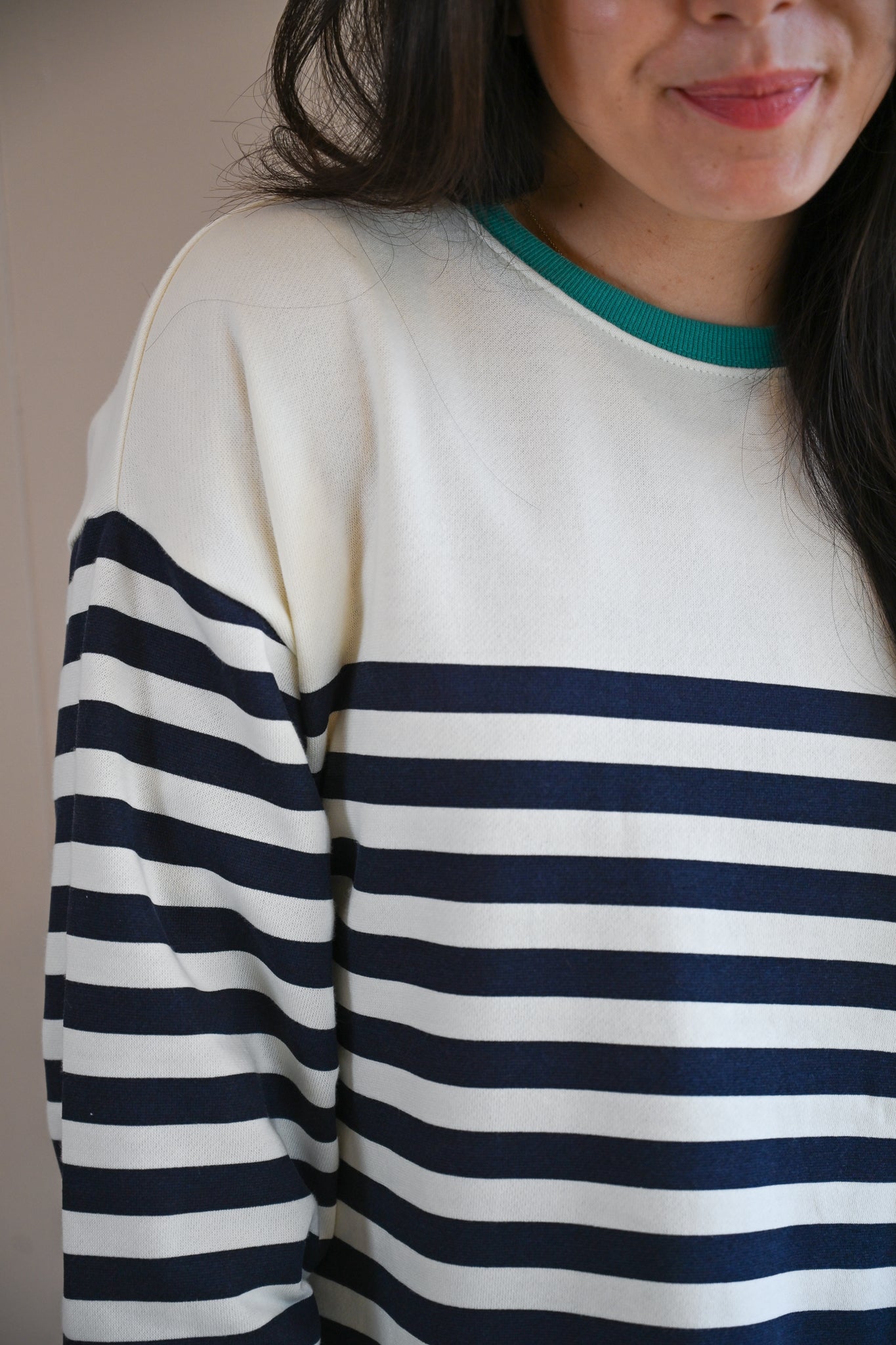 Forest Avenue Stripe Sweatshirt - Sea Glass Teal