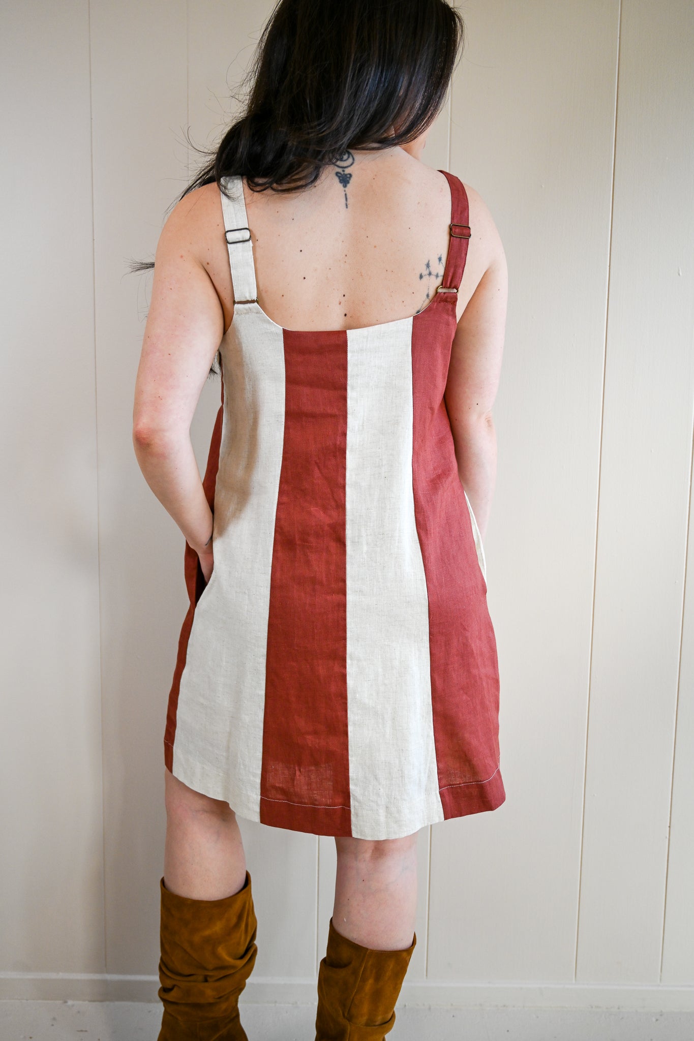 Sea Palm Color Block Mini Dress