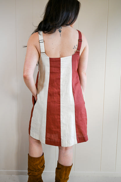 Sea Palm Color Block Mini Dress